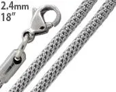 Stainless Steel 18" Snake Skin Mesh Chain Necklace 2.4 MM