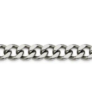 Stainless Steel 8.5-inch 13.75MM Curb Lobster Clasp Bracelet