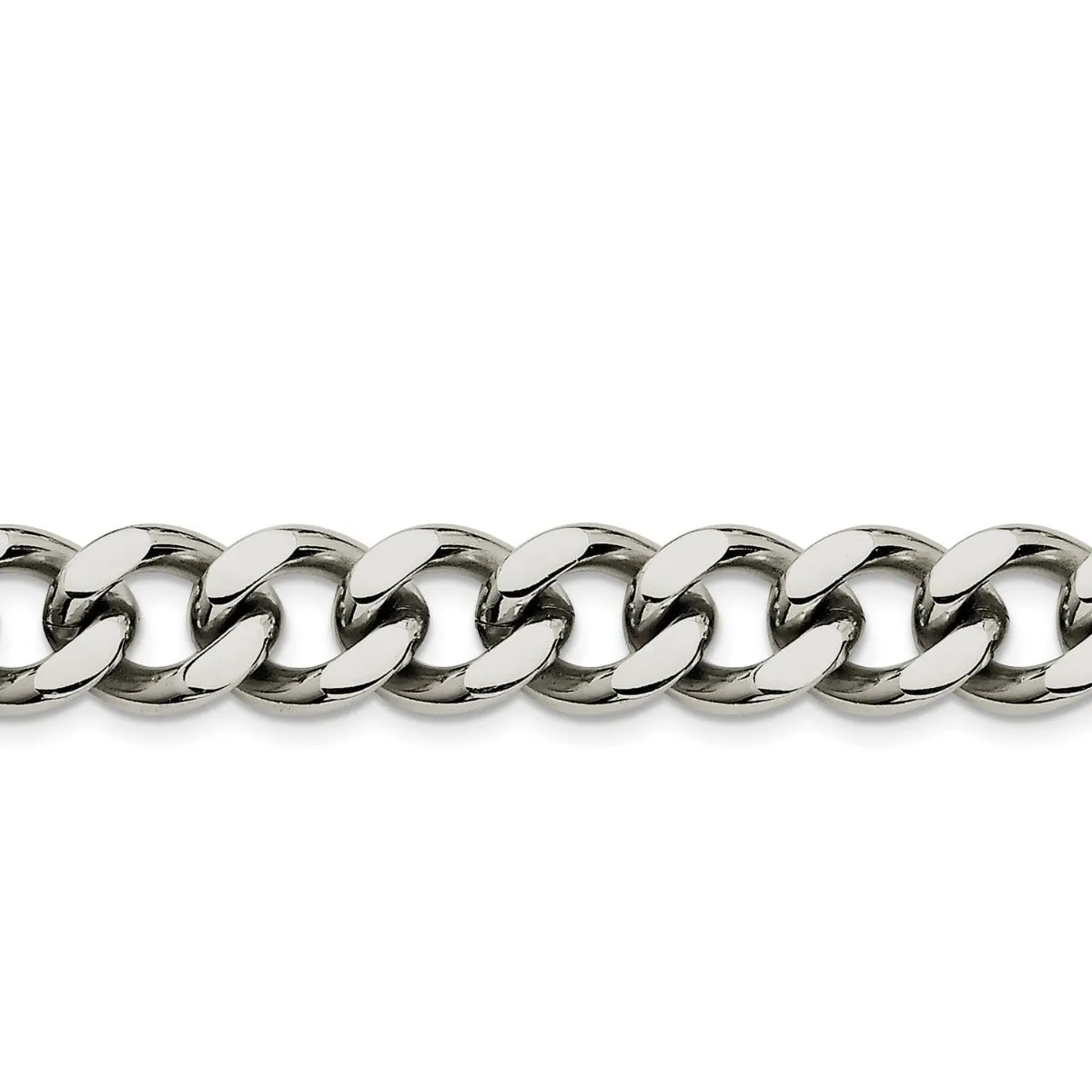 Stainless Steel 8.5-inch 13.75MM Curb Lobster Clasp Bracelet