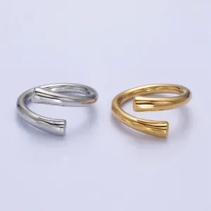 Stainless Steel Geometric Claw Minimalist Open Band Ring in Gold & Silver | O-1757~O-1764