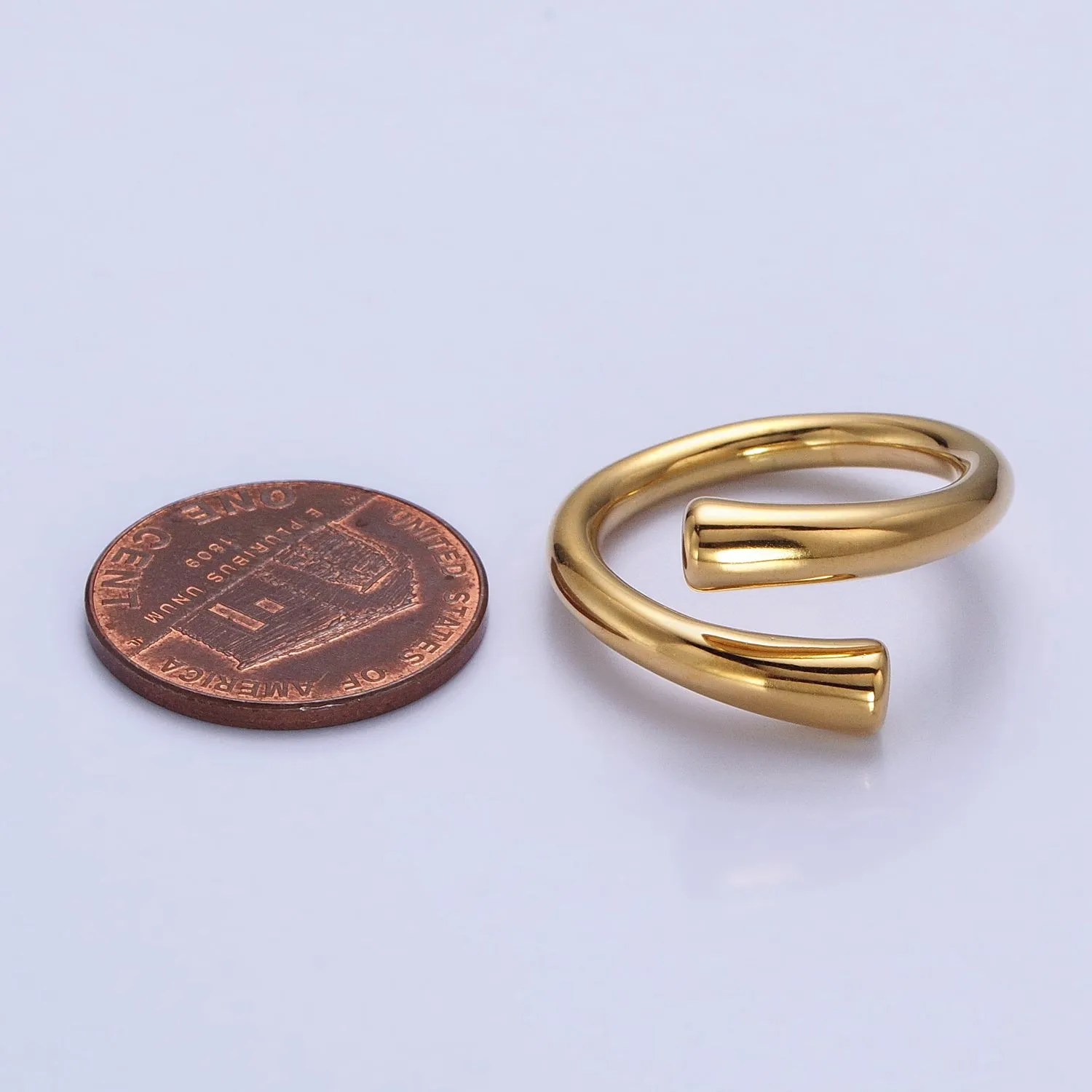 Stainless Steel Geometric Claw Minimalist Open Band Ring in Gold & Silver | O-1757~O-1764