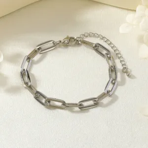 Stainless Steel Paperclip Chain Bracelet - Choose Your Tone!
