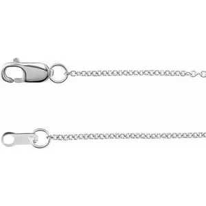 Sterling Silver 1 mm Solid Cable 24" Chain