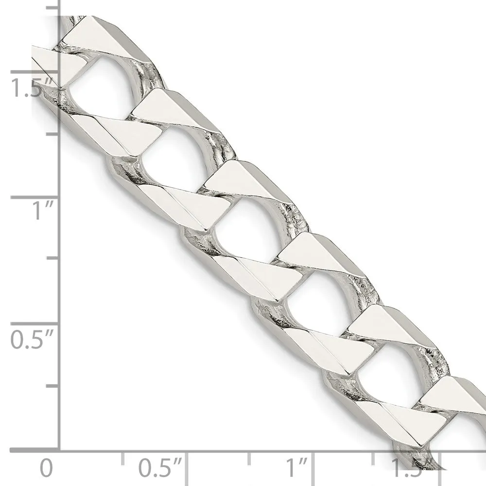 Sterling Silver 10.3mm Flat Open Curb Chain