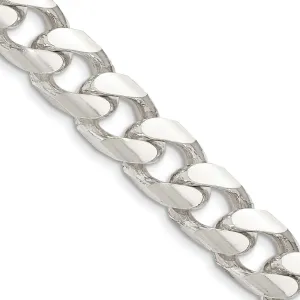 Sterling Silver 11mm Domed w/ Side Dimond-cut Curb Chain