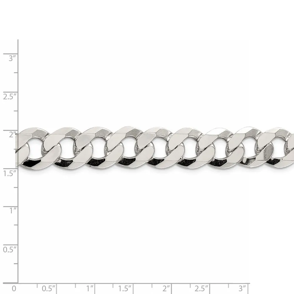 Sterling Silver 14mm Flat Curb Chain