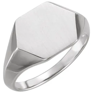 Sterling Silver 14mm Signet Ring, Size 11