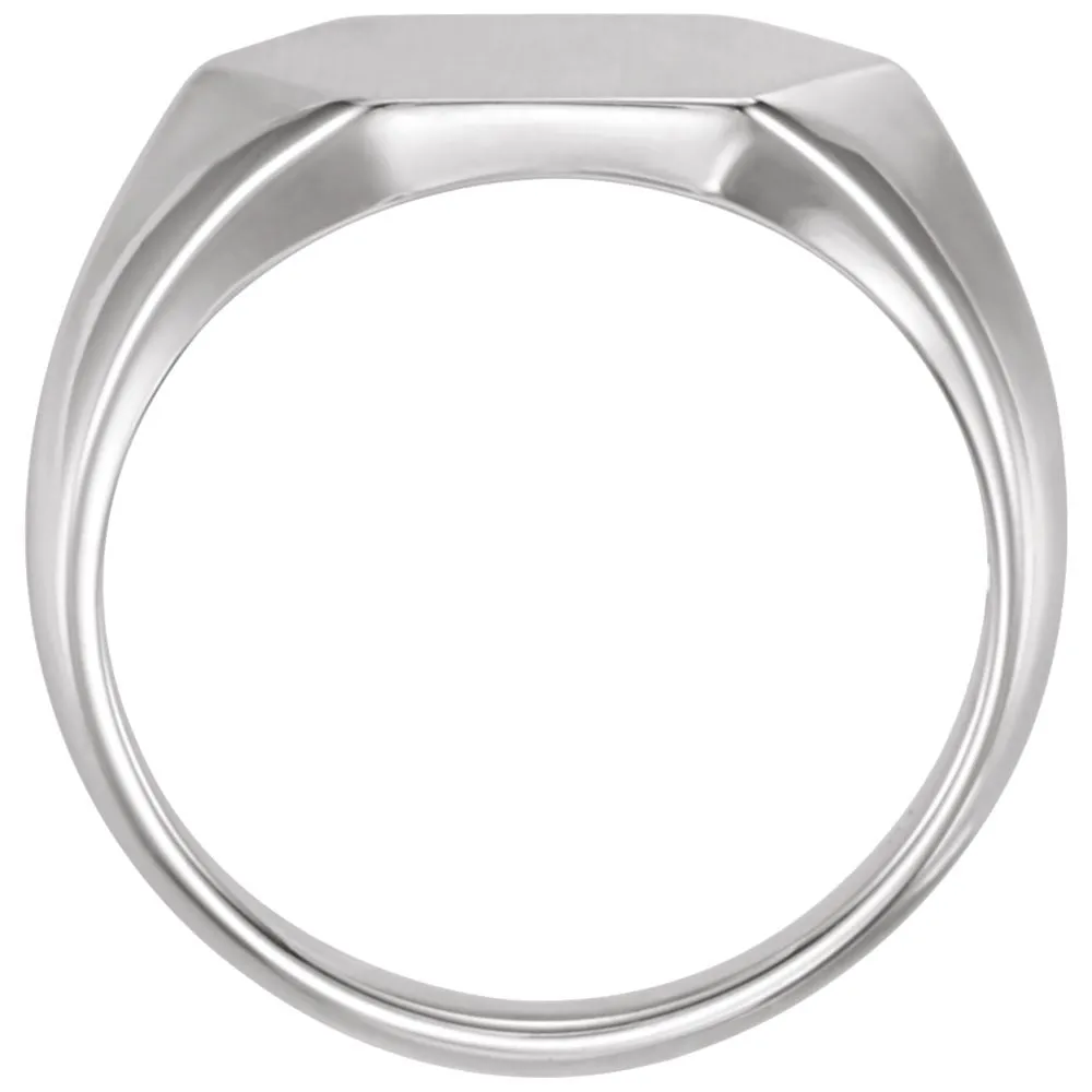 Sterling Silver 14mm Signet Ring, Size 11