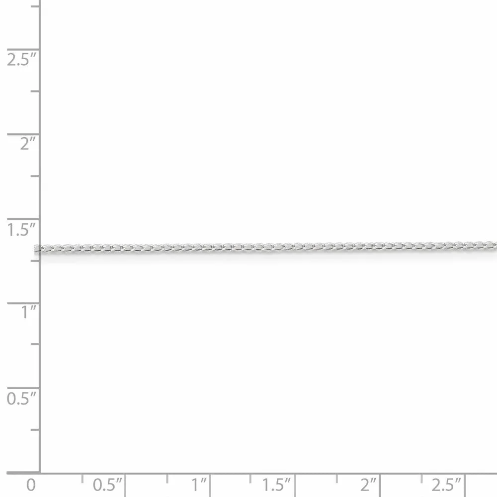 Sterling Silver 1mm Open Elongated Link Curb Chain