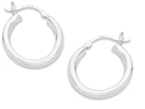 Sterling Silver 20mm Plain Hoop Earrings