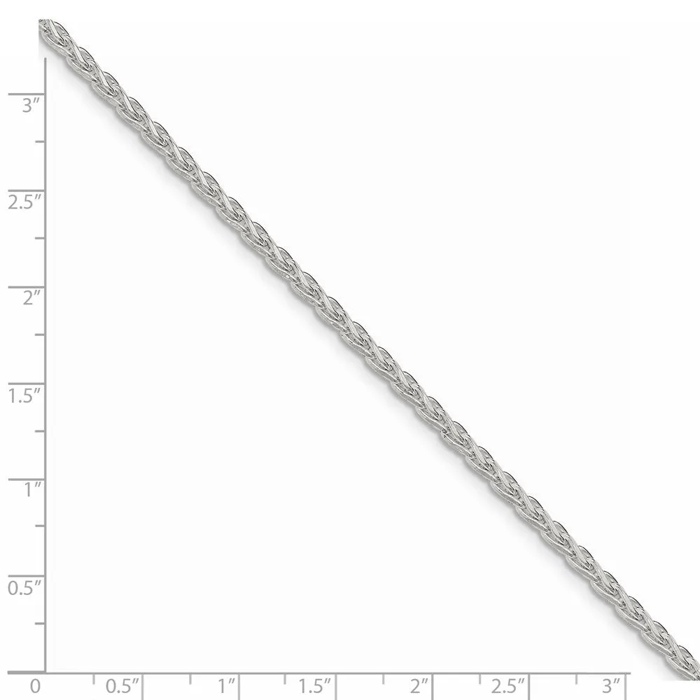 Sterling Silver 2.85mm Diamond-cut Round Spiga Chain