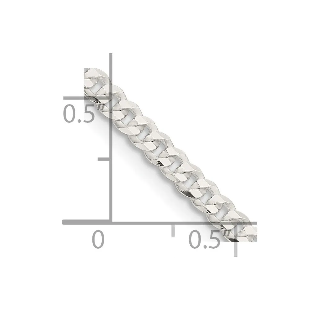 Sterling Silver 3.15mm Flat Curb Chain