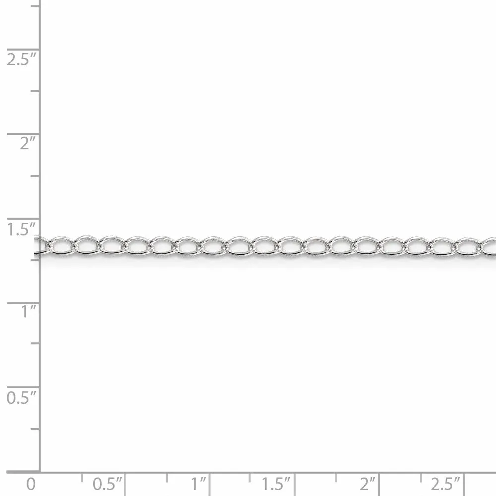 Sterling Silver 3mm Half Round Wire Open Curb Chain