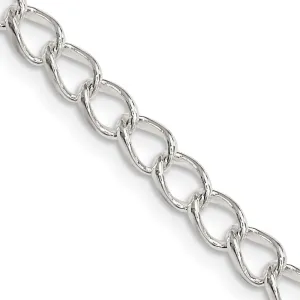Sterling Silver 4.5mm Half round Wire Open Curb Chain