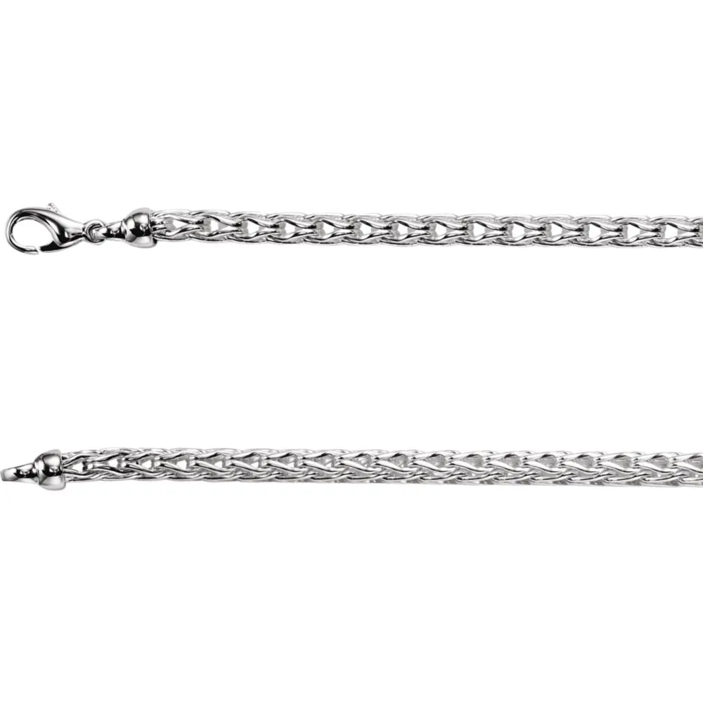 Sterling Silver 4.5mm Solid Wheat Chain 7" Chain