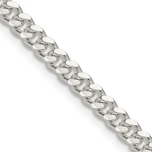 Sterling Silver 4mm Domed w/ Side Dimond-cut Curb Chain