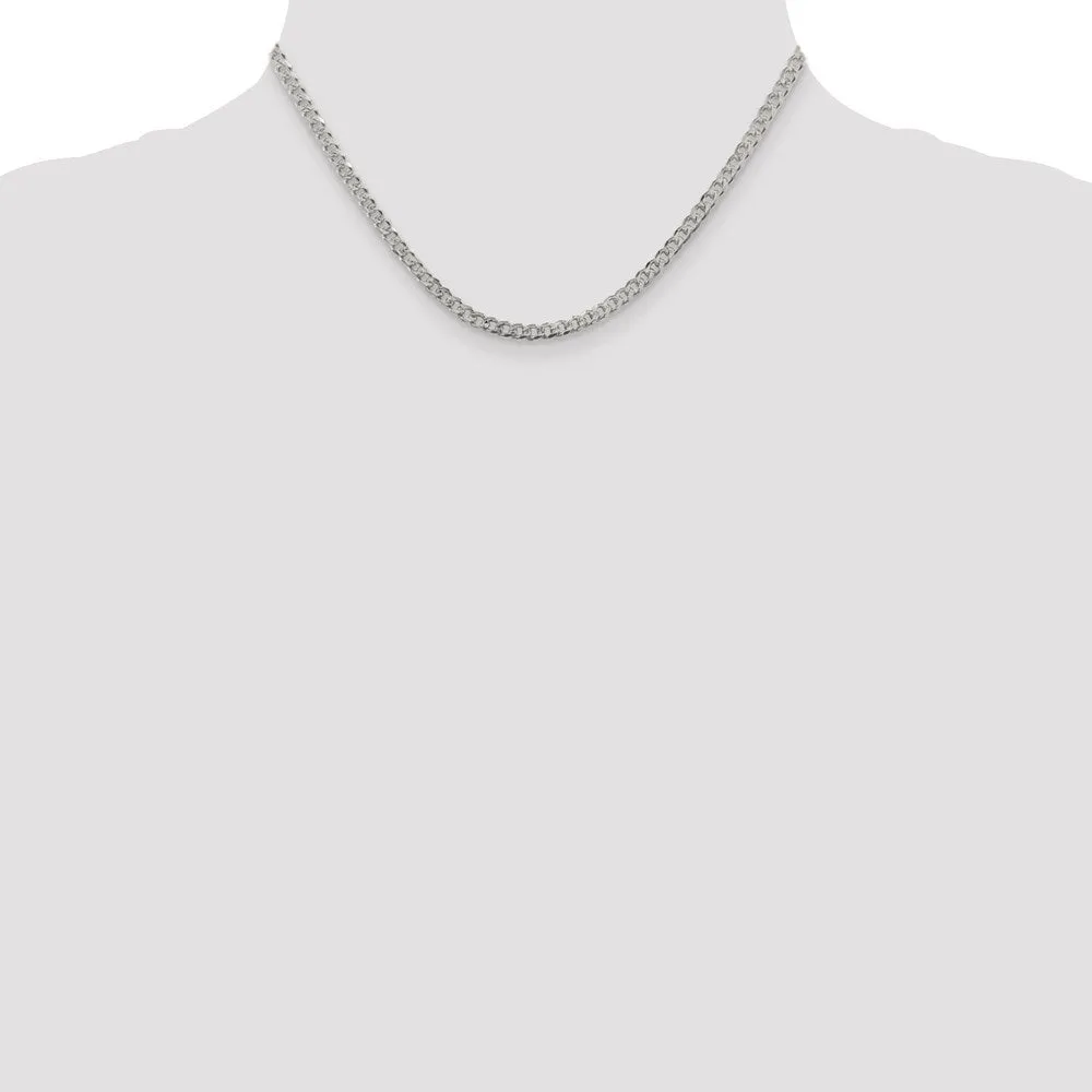 Sterling Silver 4mm Pav� Curb Chain