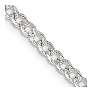 Sterling Silver 4mm Pav� Curb Chain