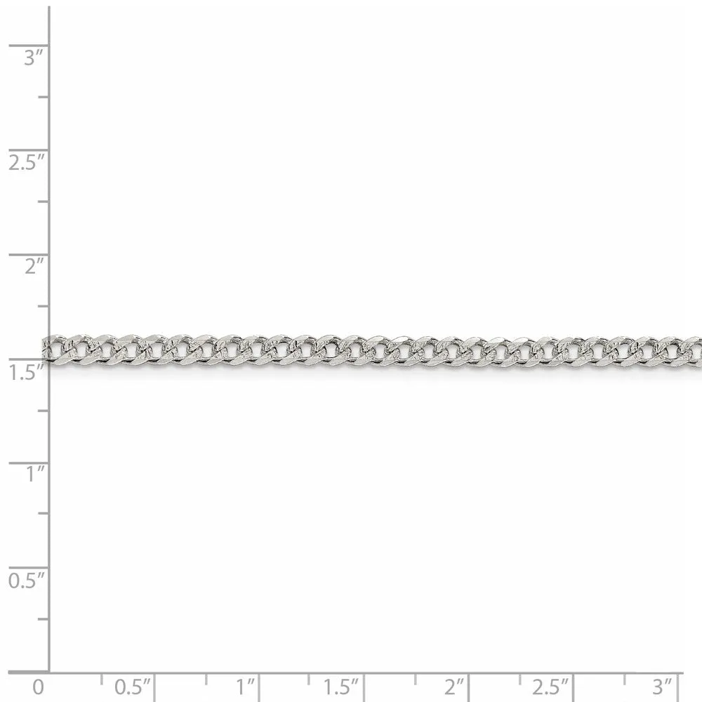 Sterling Silver 4mm Pav� Curb Chain