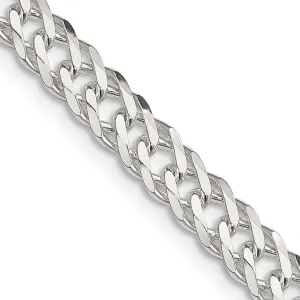 Sterling Silver 5.25mm 6 Side Dimond-cut Flat Double Curb Chain