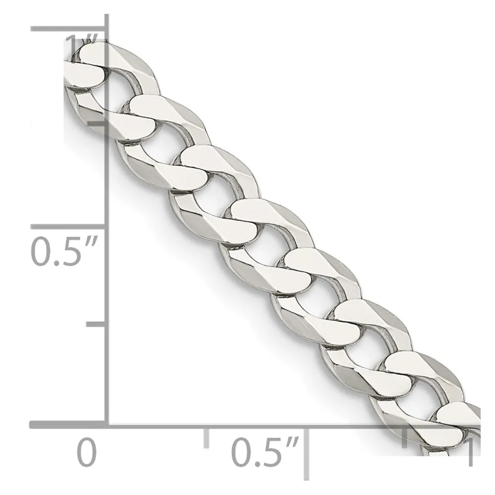 Sterling Silver 5.75mm Flat Curb Chain