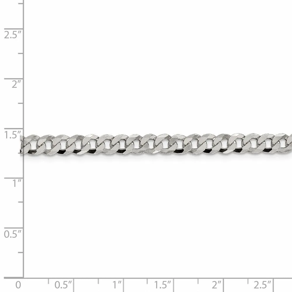 Sterling Silver 5mm Beveled Curb Chain
