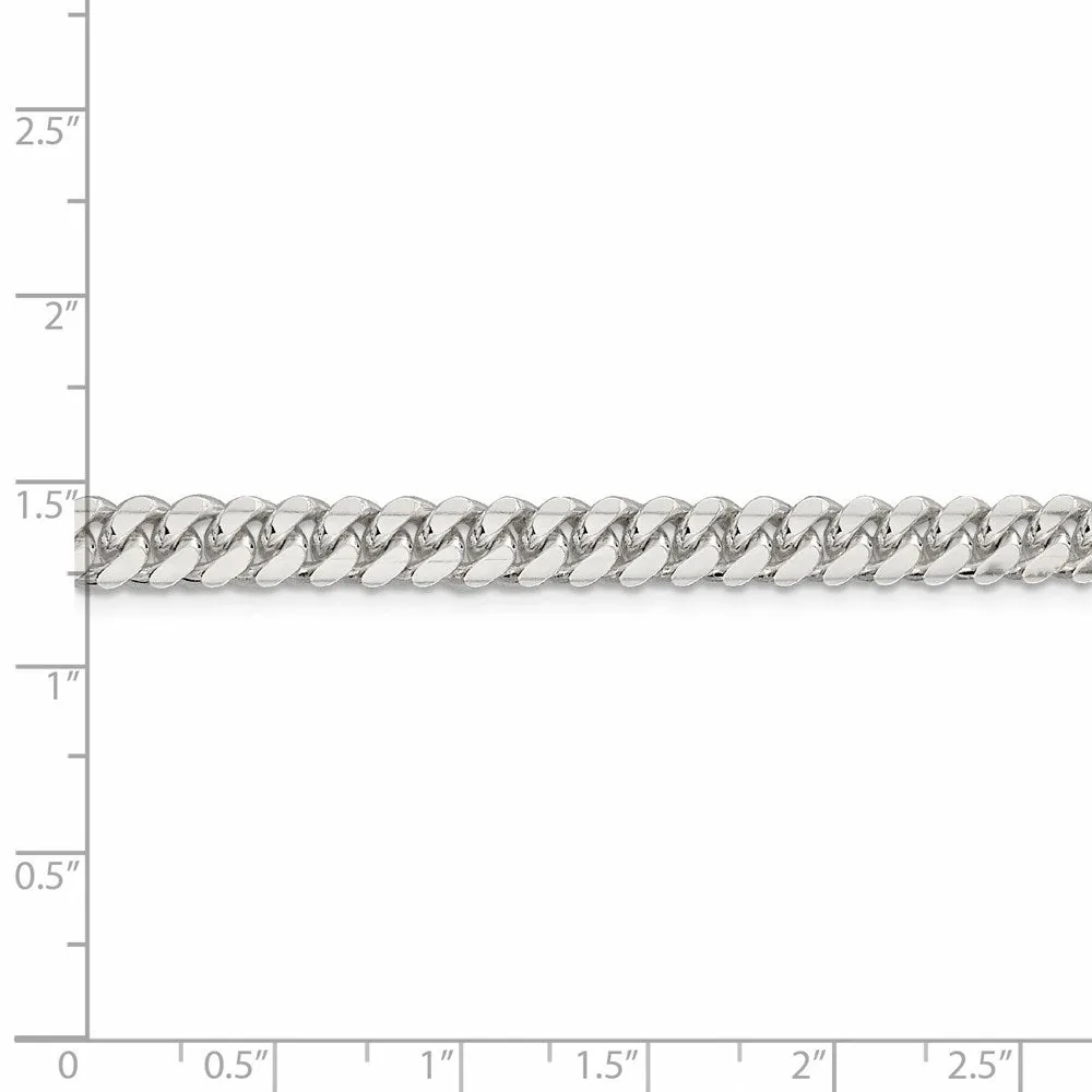 Sterling Silver 6.4mm Polished Domed Curb Chain