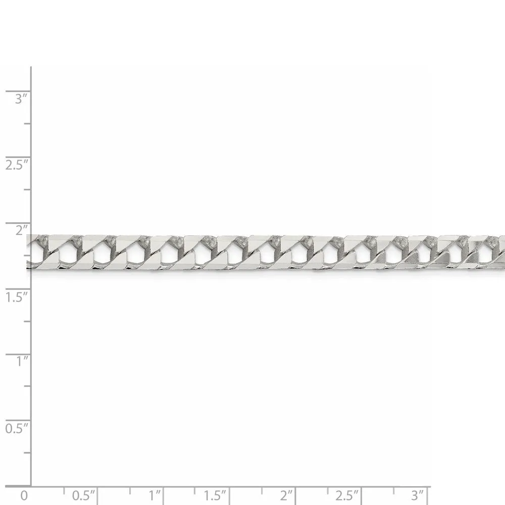 Sterling Silver 6.75mm Flat Open Curb Chain