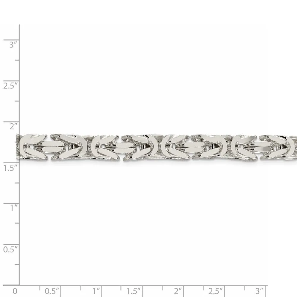Sterling Silver 7.5mm Byzantine Chain