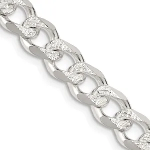 Sterling Silver 7.5mm Pav� Curb Chain