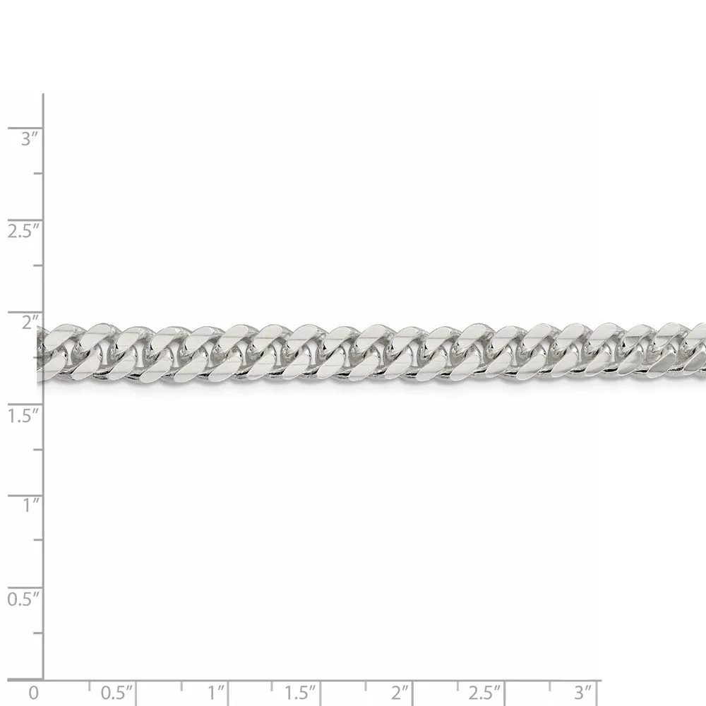 Sterling Silver 7.8mm Polished Domed Curb Chain