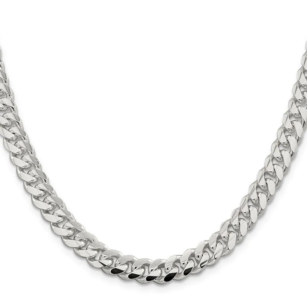 Sterling Silver 7.8mm Polished Domed Curb Chain