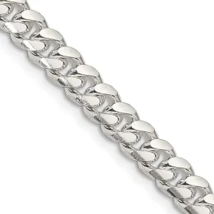 Sterling Silver 7mm Domed w/ Side Dimond-cut Curb Chain
