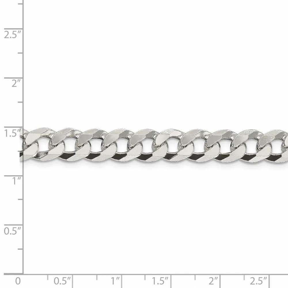 Sterling Silver 8.5mm Beveled Curb Chain