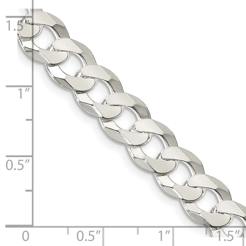Sterling Silver 8.5mm Flat Curb Chain