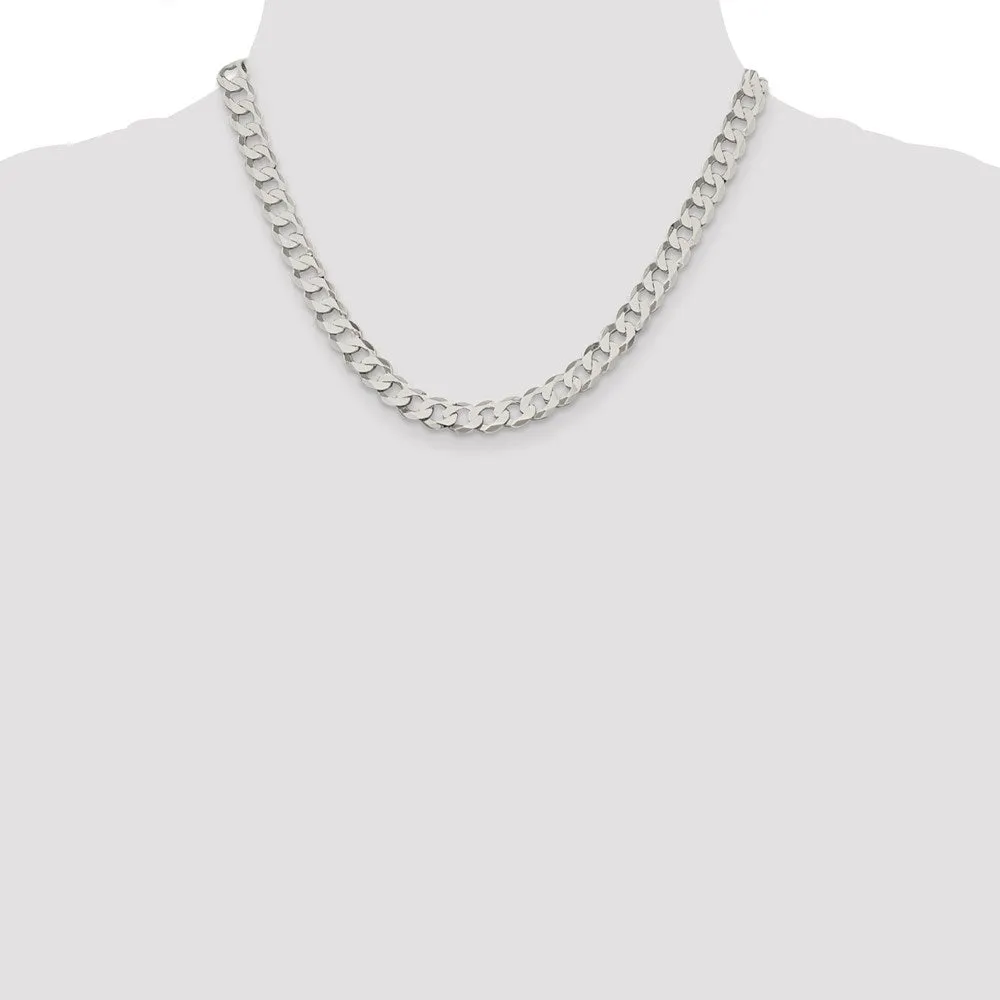 Sterling Silver 8mm Flat Curb Chain