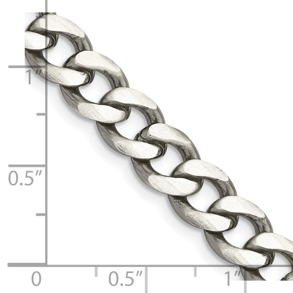 Sterling Silver Antiqued 8mm Curb Chain