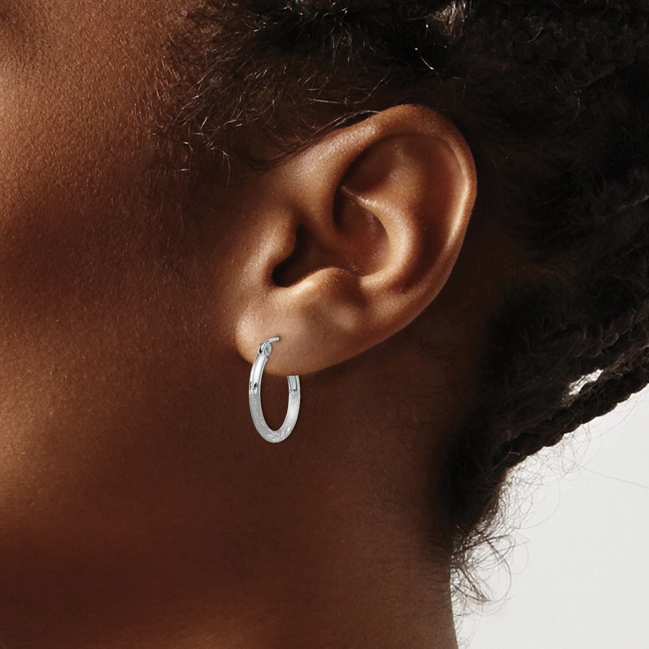 Sterling Silver D.C Hoop Hinged Earrings