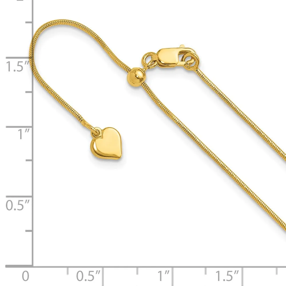Sterling Silver Gold-plated Adjustable .95mm Snake Chain