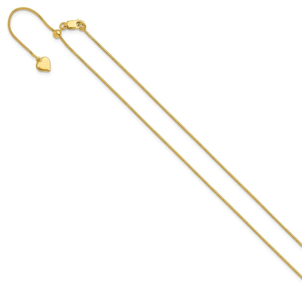 Sterling Silver Gold-plated Adjustable .95mm Snake Chain