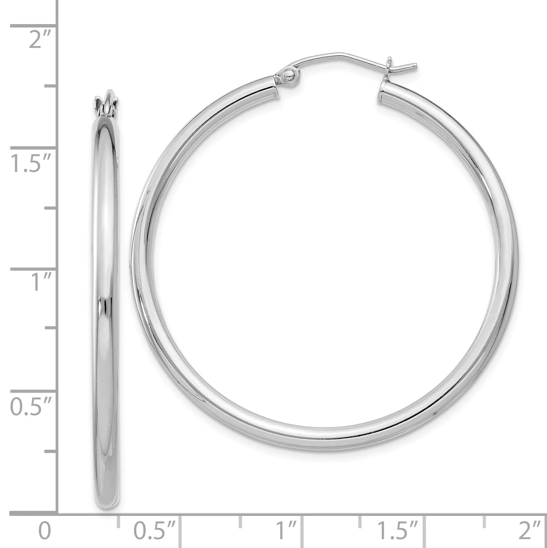 Sterling Silver Hollow Tube Hoop Hinged Earring