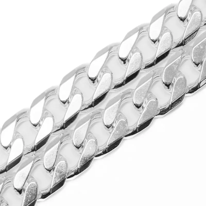 Sterling Silver Italian 8" 10.9mm Men's Curb Link Bracelet