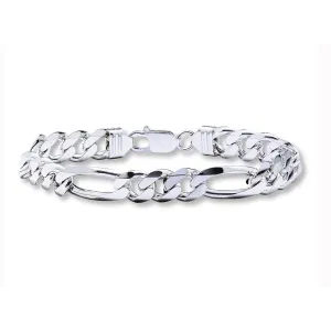 Sterling Silver Italian Figaro Bracelet 9"
