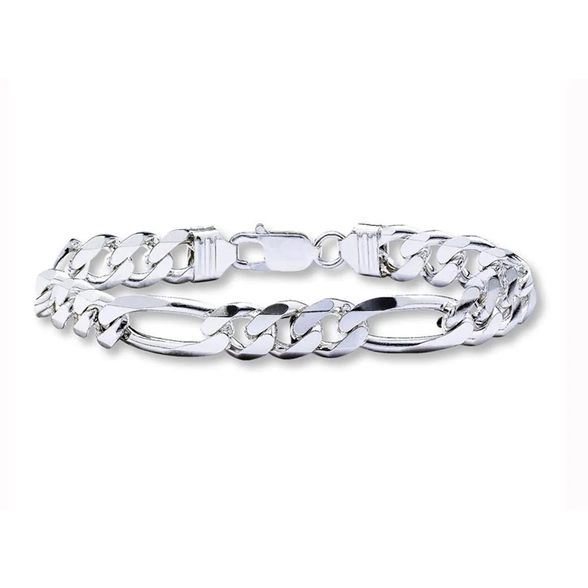 Sterling Silver Italian Figaro Bracelet 9"
