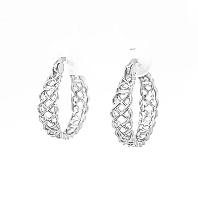 Sterling Silver Large Celtic Knot Hoop Earrings SE2443