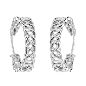 Sterling Silver Large Celtic Knot Hoop Earrings SE2443