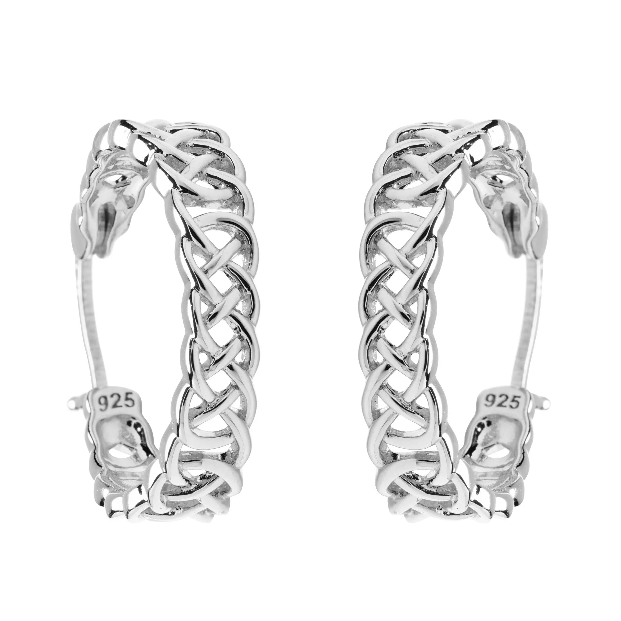Sterling Silver Large Celtic Knot Hoop Earrings SE2443