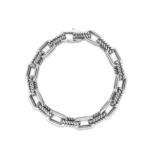 Sterling Silver Men`s Double Link Paperclip Bracelet (35.40. gr.tw)