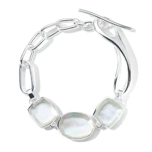 Sterling Silver Mixed-Cut Stone & Linea Link Bracelet