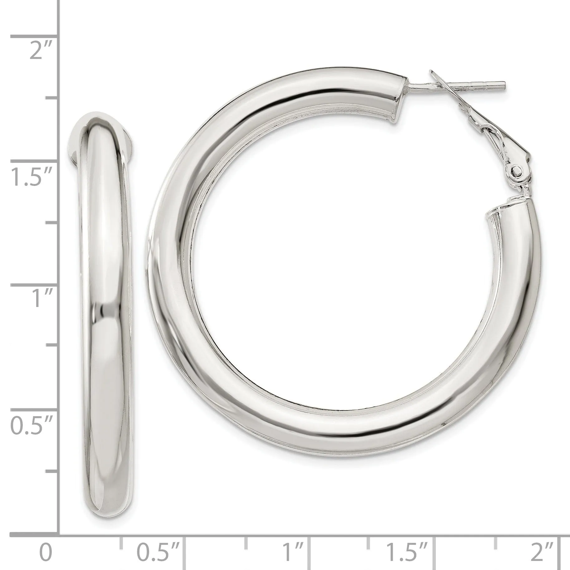 Sterling Silver Polished Finish Hollow Omega Back